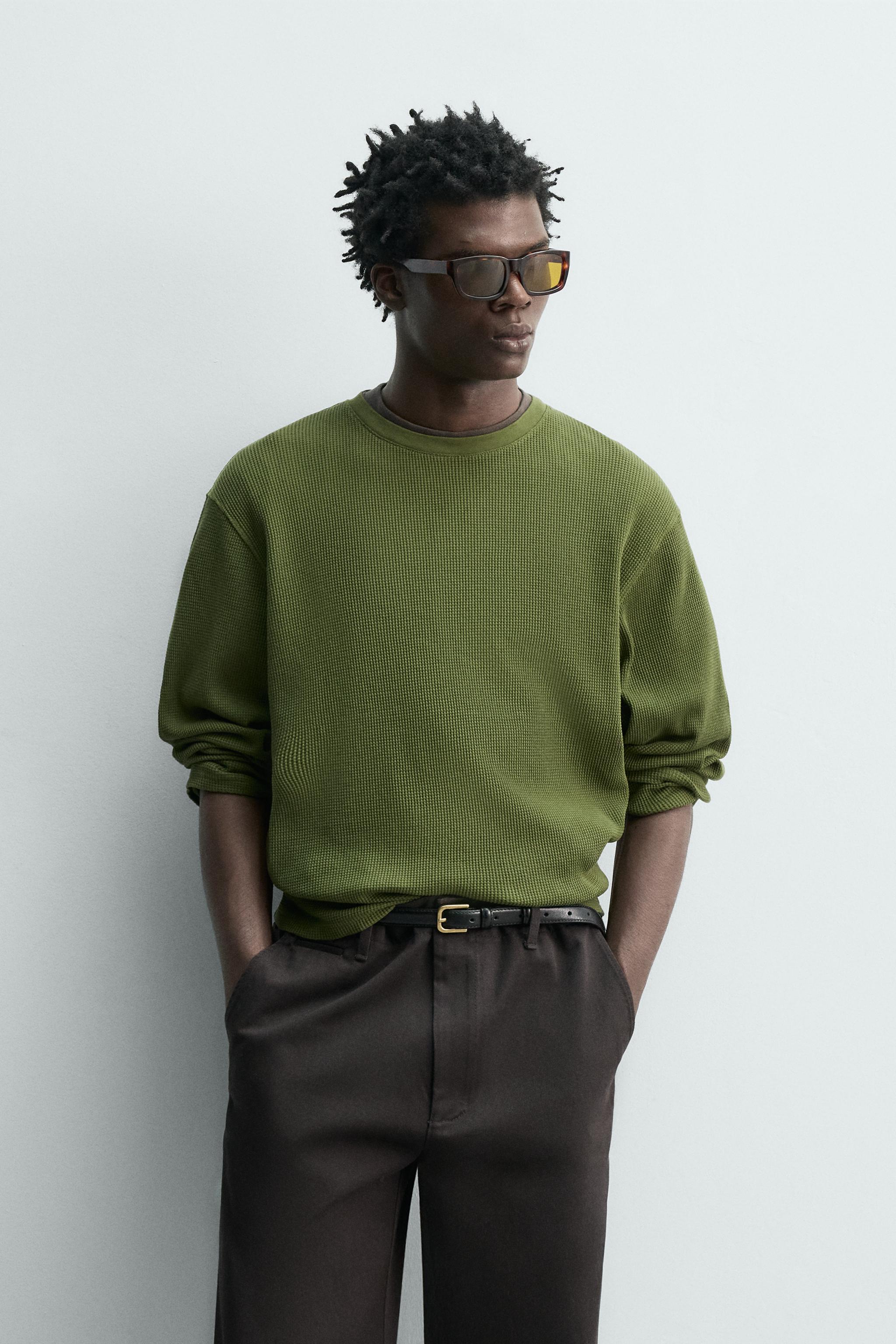 WAFFLE KNIT TEXTURED T-SHIRT